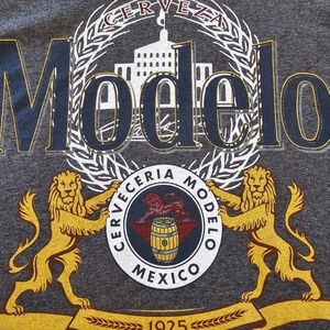 Men's/Unisex Modelo Heathered Charcoal Gray Graphic T-Shirt Size M